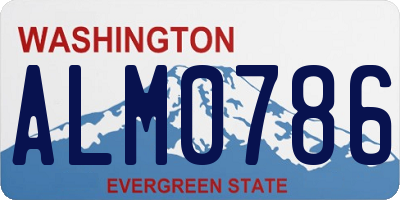 WA license plate ALM0786