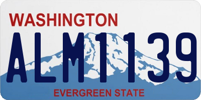 WA license plate ALM1139