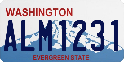 WA license plate ALM1231