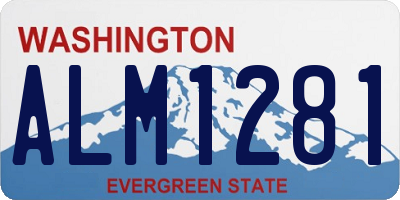 WA license plate ALM1281