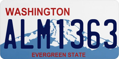 WA license plate ALM1363