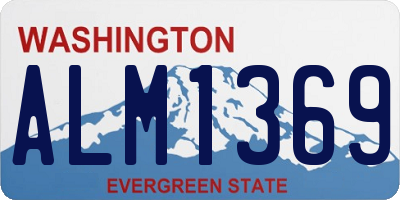 WA license plate ALM1369