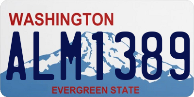 WA license plate ALM1389