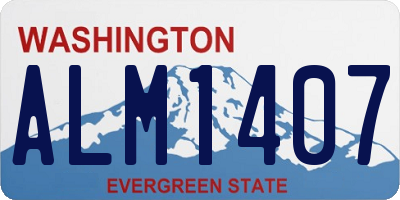 WA license plate ALM1407