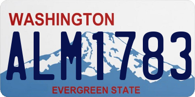 WA license plate ALM1783