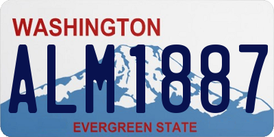 WA license plate ALM1887