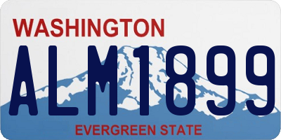 WA license plate ALM1899