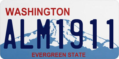 WA license plate ALM1911