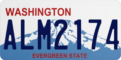 WA license plate ALM2174