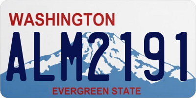 WA license plate ALM2191