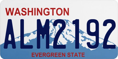 WA license plate ALM2192