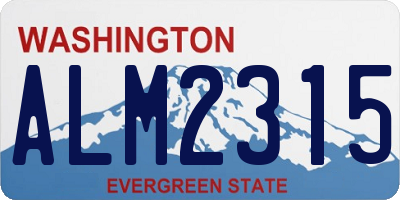 WA license plate ALM2315