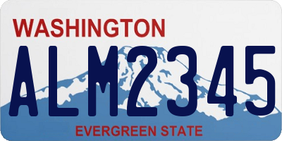 WA license plate ALM2345