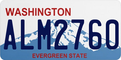 WA license plate ALM2760