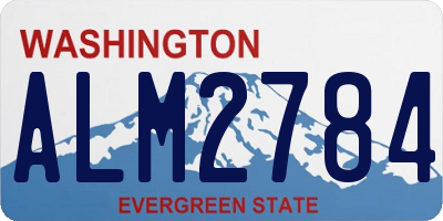 WA license plate ALM2784