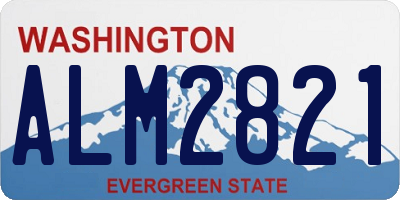 WA license plate ALM2821