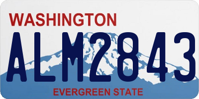 WA license plate ALM2843