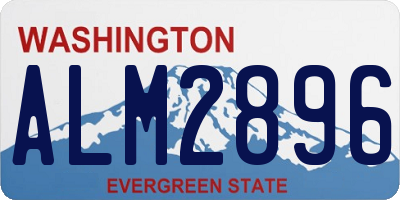 WA license plate ALM2896