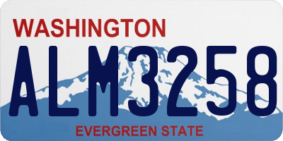 WA license plate ALM3258