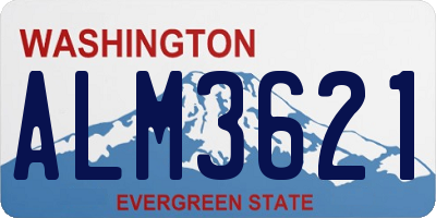 WA license plate ALM3621