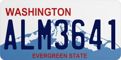 WA license plate ALM3641
