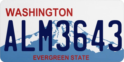 WA license plate ALM3643