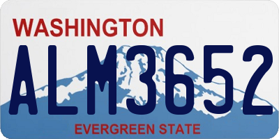 WA license plate ALM3652