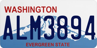 WA license plate ALM3894