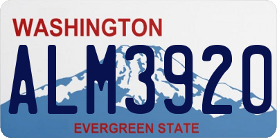 WA license plate ALM3920