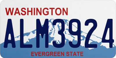 WA license plate ALM3924