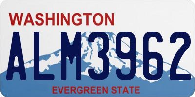 WA license plate ALM3962