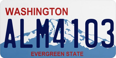 WA license plate ALM4103