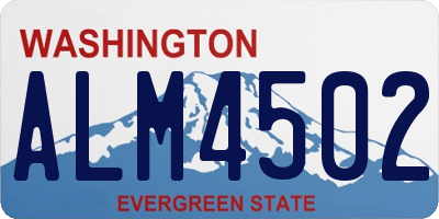WA license plate ALM4502