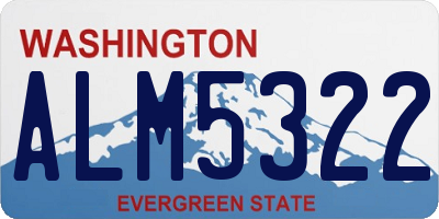 WA license plate ALM5322