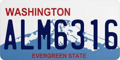 WA license plate ALM6316