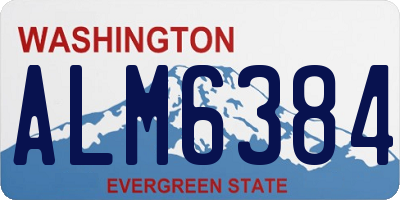 WA license plate ALM6384
