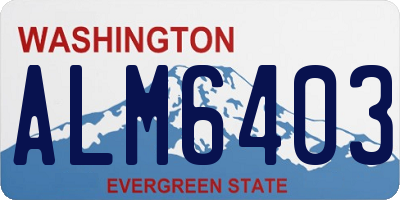 WA license plate ALM6403