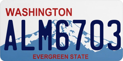 WA license plate ALM6703