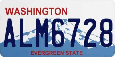 WA license plate ALM6728