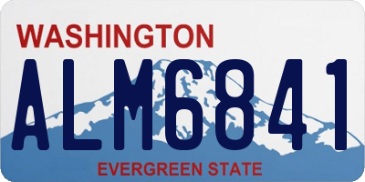 WA license plate ALM6841