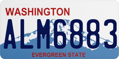 WA license plate ALM6883
