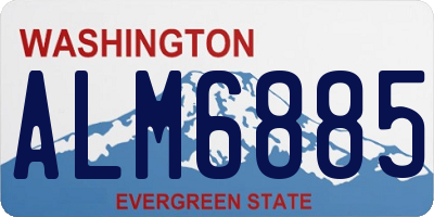 WA license plate ALM6885