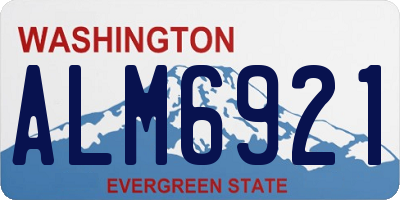WA license plate ALM6921