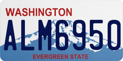 WA license plate ALM6950
