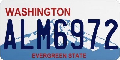 WA license plate ALM6972