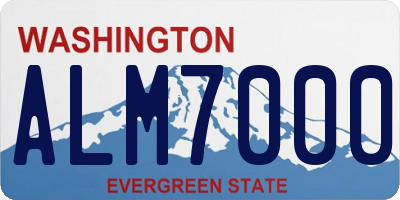 WA license plate ALM7000