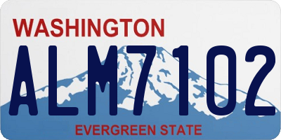 WA license plate ALM7102