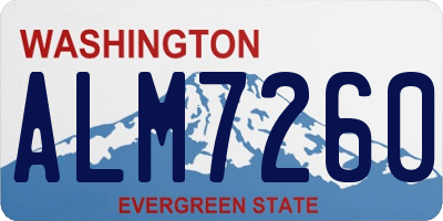 WA license plate ALM7260