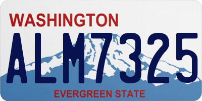 WA license plate ALM7325