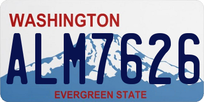 WA license plate ALM7626